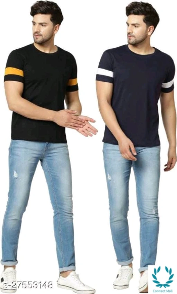 Tazo Cotton T-Shirts For Men  - M, Cotton Blend, Multipack :2